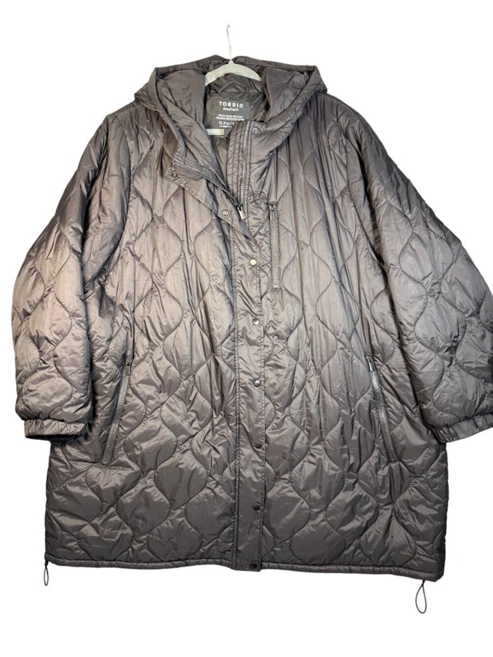 Torrid Nylon Lightweight Puffer Jacket Hooded Zip Front Pockets 4 / 4x 42910250